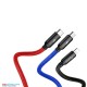 Baseus Three Primary Colors 3-in-1 Cable USB For M+L+T 3.5A 